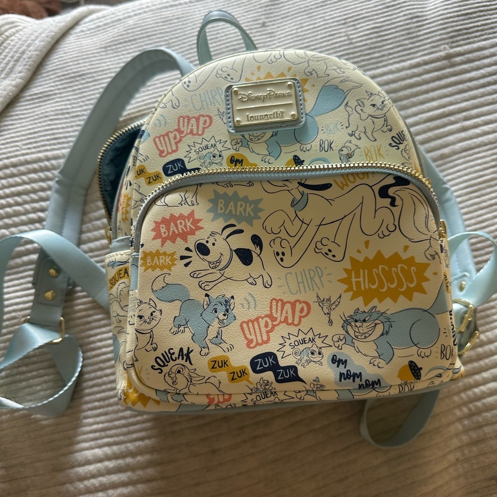Loungefly Disney sidekick Print Backpack - Blue and Yellow